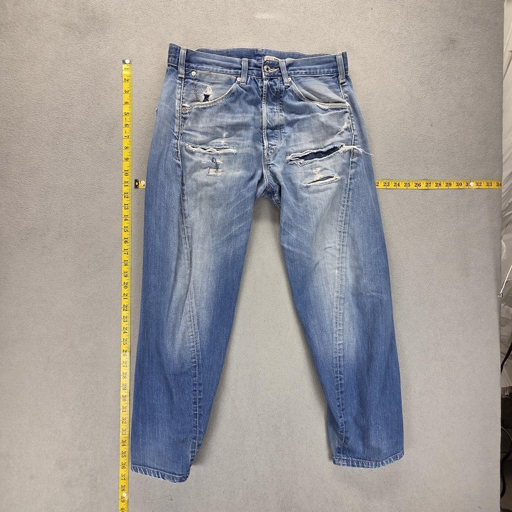 Vintage Levis Engineered Jeans Mens 31x27 Blue Twisted‎ Button Fly Thrashed